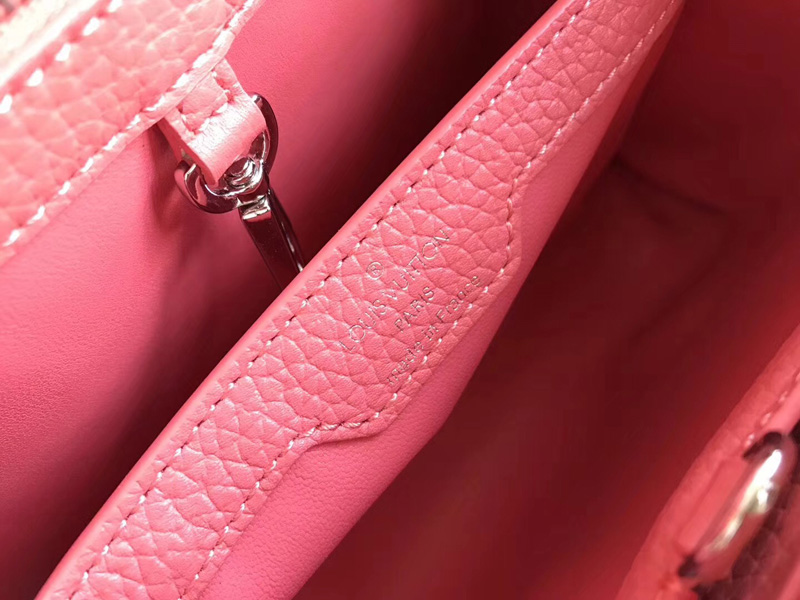 M42916 LV Capucines 小號手袋 LV單肩斜挎包 LV全皮女包 黑配灰