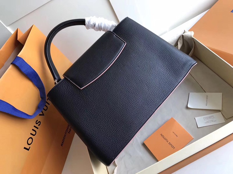 M94714 M42916 LV Capucines 中號手袋 LV單肩斜挎包 LV全皮女包 黑色