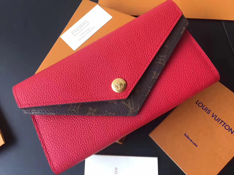 M64317 LV Double V 錢夾 LV錢包 LV女士錢包 LV全皮翻蓋錢夾 紅色
