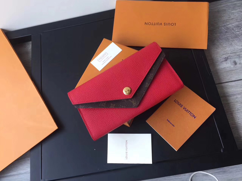 M64317 LV Double V 錢夾 LV錢包 LV女士錢包 LV全皮翻蓋錢夾 紅色