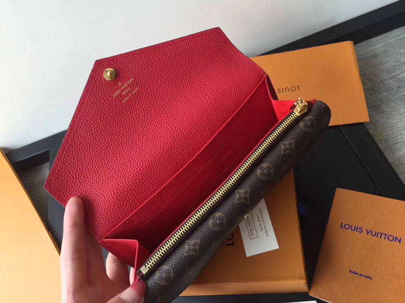 M64317 LV Double V 錢夾 LV錢包 LV女士錢包 LV全皮翻蓋錢夾 紅色
