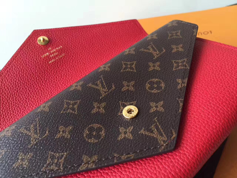 M64317 LV Double V 錢夾 LV錢包 LV女士錢包 LV全皮翻蓋錢夾 紅色