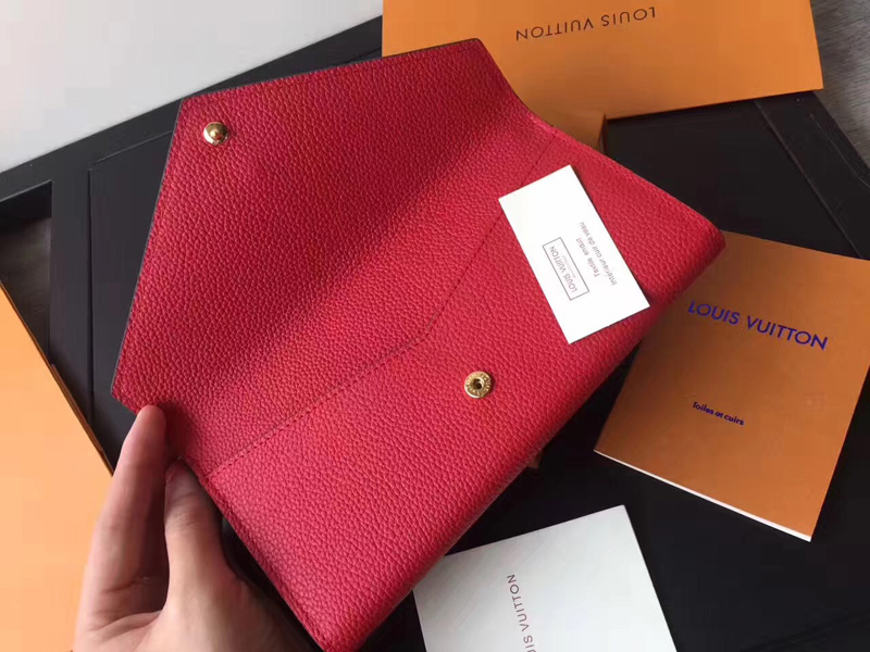 M64317 LV Double V 錢夾 LV錢包 LV女士錢包 LV全皮翻蓋錢夾 紅色