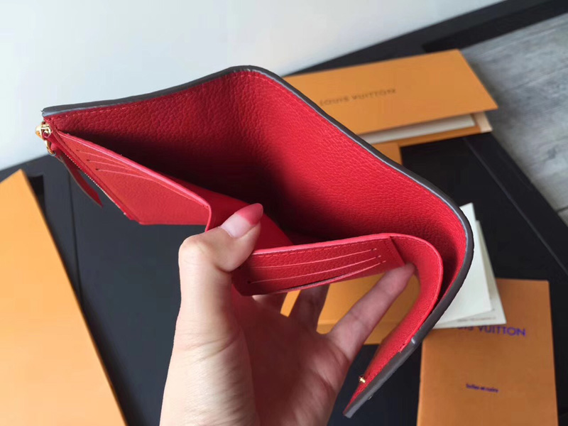 M64061 LVVICTORINE 錢夾 LV錢夾 LV短夾 LV全皮壓花錢包 紅色