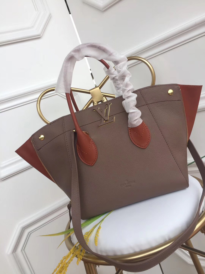 M54841 LV FREEDOM 手袋 LV小牛皮Tote手袋 LV女包 LV全皮女包 胭脂紅