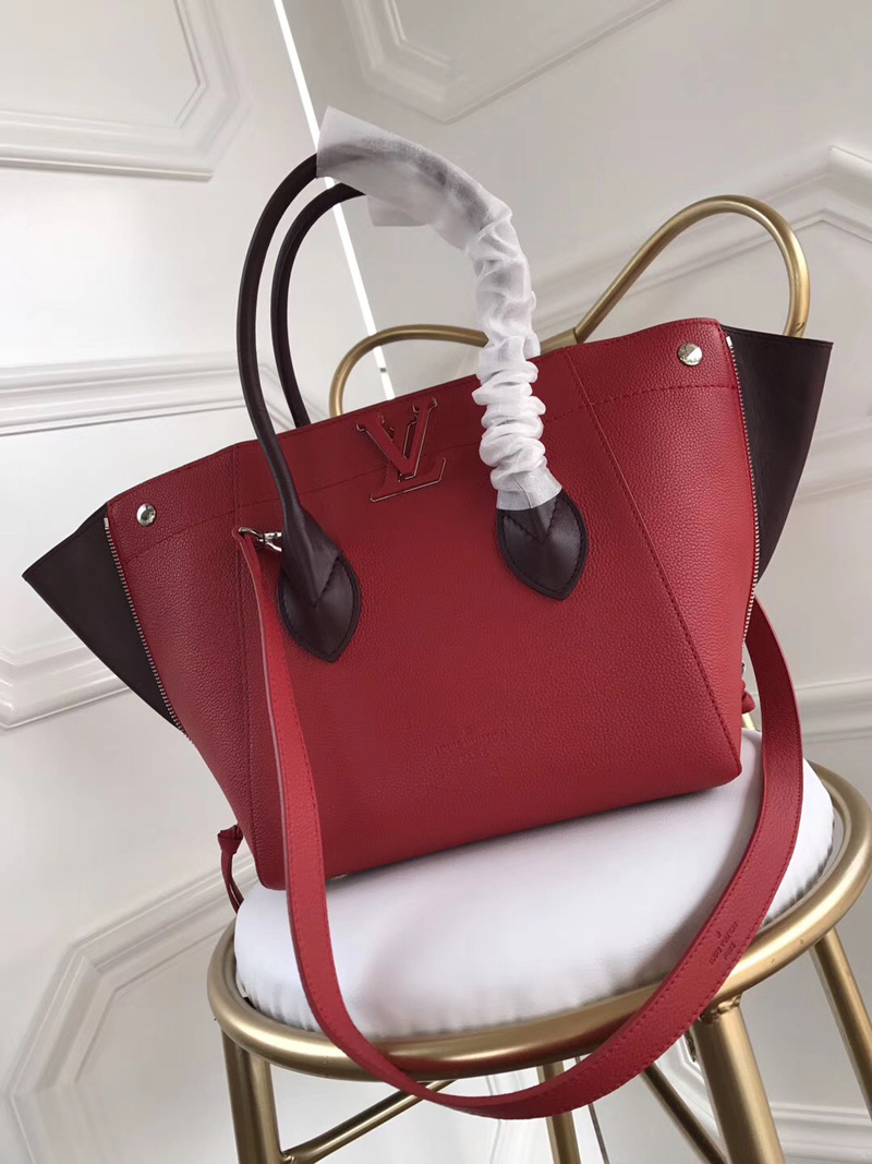 M54844 LV FREEDOM 手袋 LV小牛皮Tote手袋 LV女包 LV全皮女包 紅色