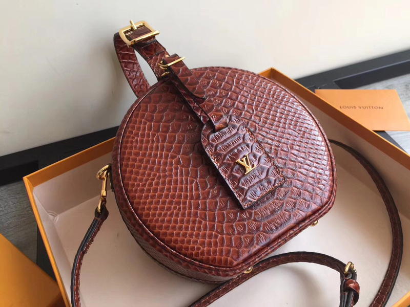 M43510 LV Petite Boite Chapeau 手袋 LV蛇皮紋女包 LV小圓包 棕色