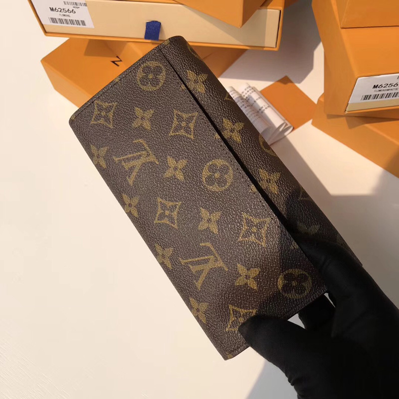 M62566 LV Flower 錢夾 LV女士長款錢包 LV掛鎖錢包 紅色