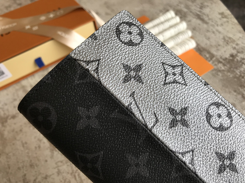 M63027 LV Split系列 BRAZZA 錢夾 LV西裝夾 LV銀配黑花錢夾