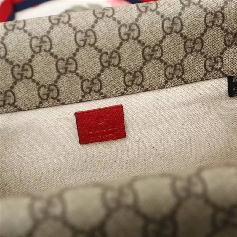 495654 GUCCI 高級人造帆布 虎頭裝飾 雙翻蓋復(fù)古肩包 紅色