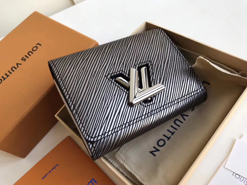M62055 LV TWIST 短款錢夾 LV錢夾 LV女士錢包 LV水波紋短夾 銀色