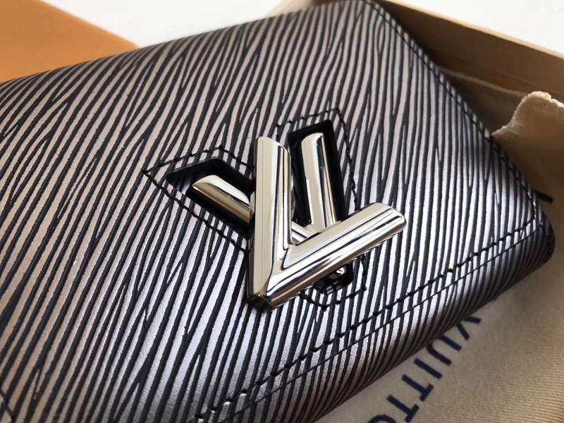 M62055 LV TWIST 短款錢夾 LV錢夾 LV女士錢包 LV水波紋短夾 銀色