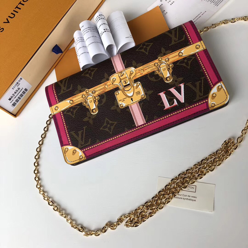 M62456 LV Pochette Weekend 手袋 LV掛鎖絲印圖案女包 LV女士單肩包 LV鏈條包