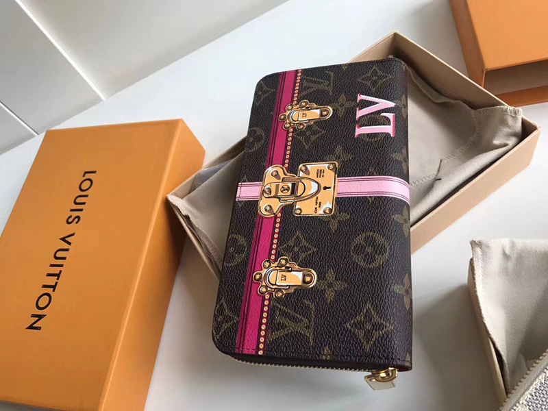 M62616 LV Zippy 拉鏈錢(qián)夾 LV 2018夏季旅行箱主題 LV掛鎖絲印圖案 LV錢(qián)包