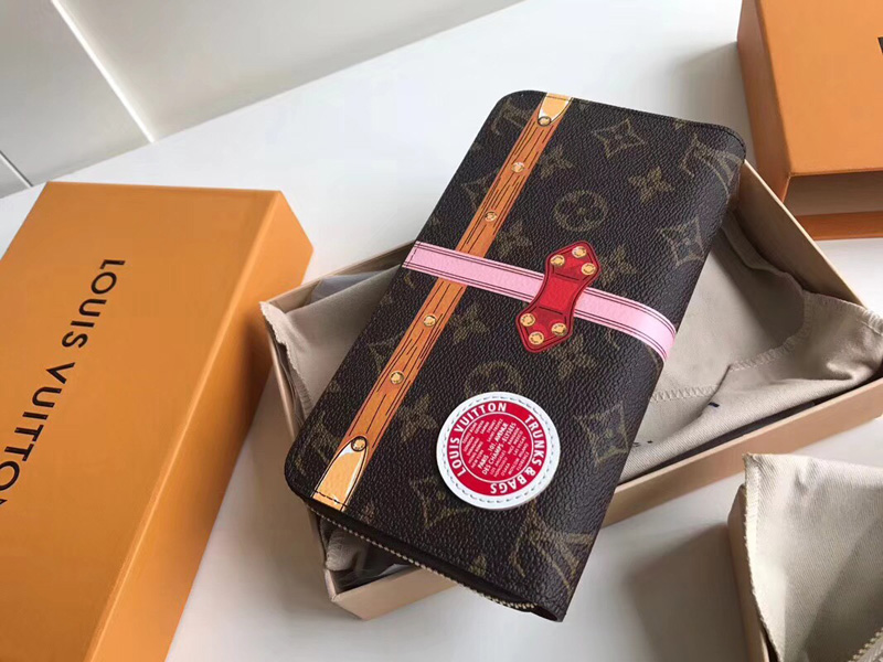 M62616 LV Zippy 拉鏈錢(qián)夾 LV 2018夏季旅行箱主題 LV掛鎖絲印圖案 LV錢(qián)包
