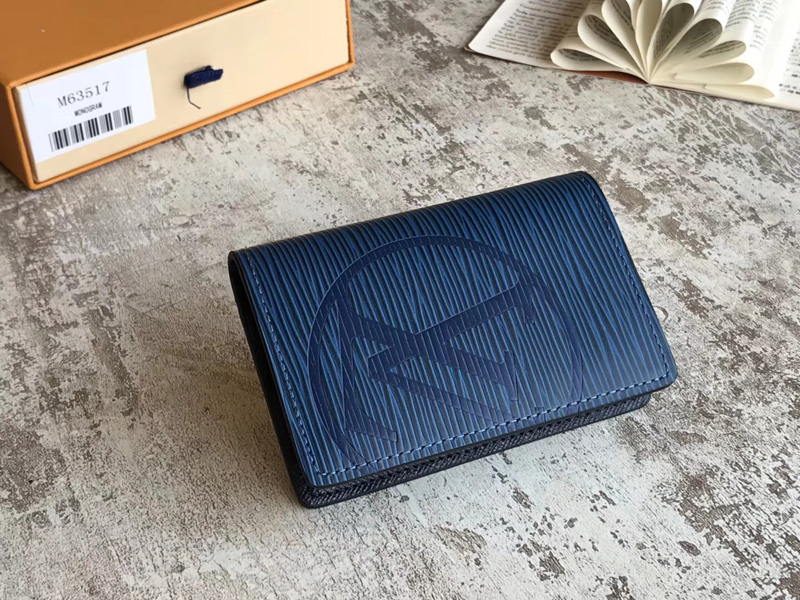 M63517 LV 口袋錢夾 LV Epi Initials錢夾 LV卡包 LV卡片夾 藍色