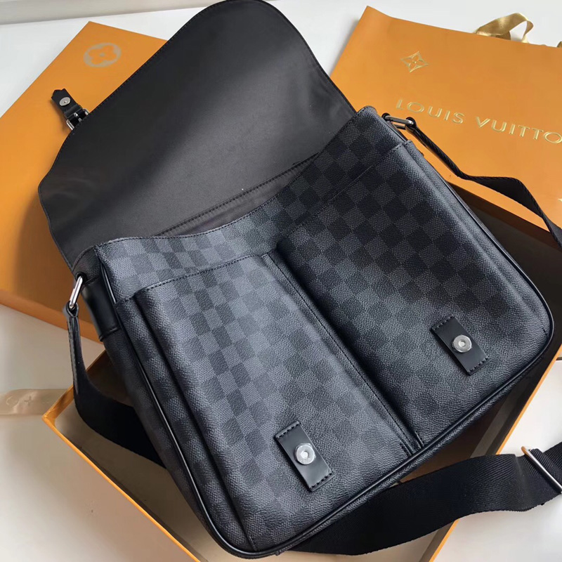 N41500 LV CHRISTOPHER MESSENGER 帆布格仔男士斜挎包 LV男士郵差包