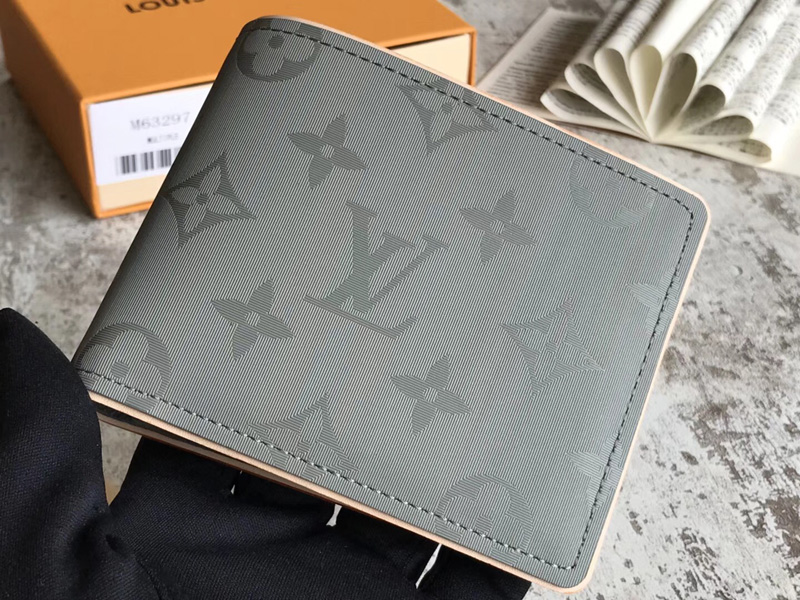 M63297 LV MULTIPLE 錢夾 LV Monogram Titanium灰色帆布錢夾 LV短款錢包