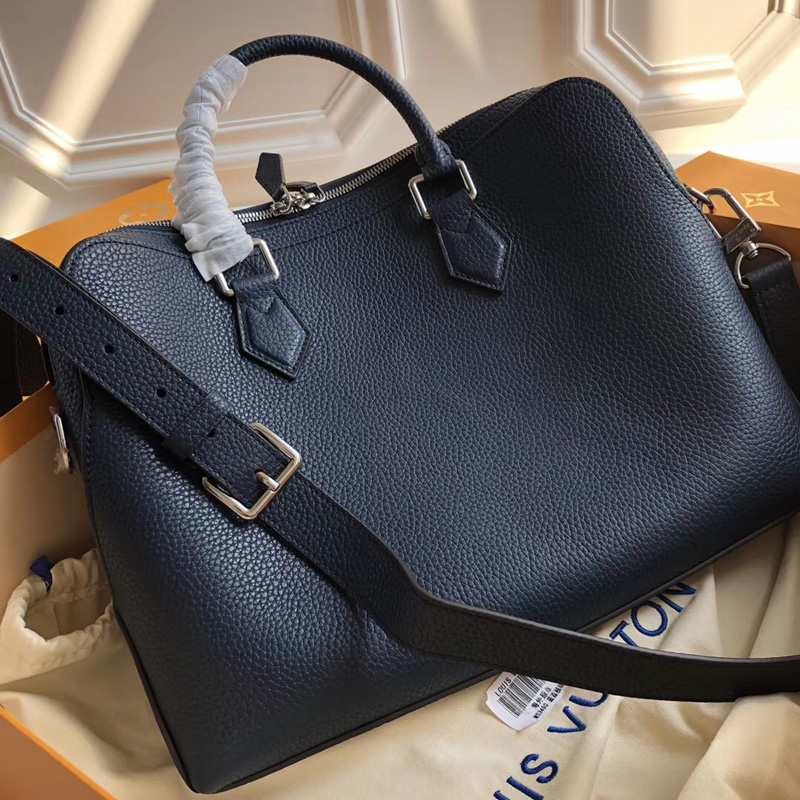 M53490 LV Armand 小號公文包 LV Taurillon皮革公文包 LV男包 LV手提包 海藍