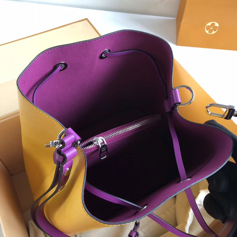 M54369 LV NeoNoe 手袋 LV女包 LV水桶包 Epi皮革搭配彩色內襯水桶包 黃色