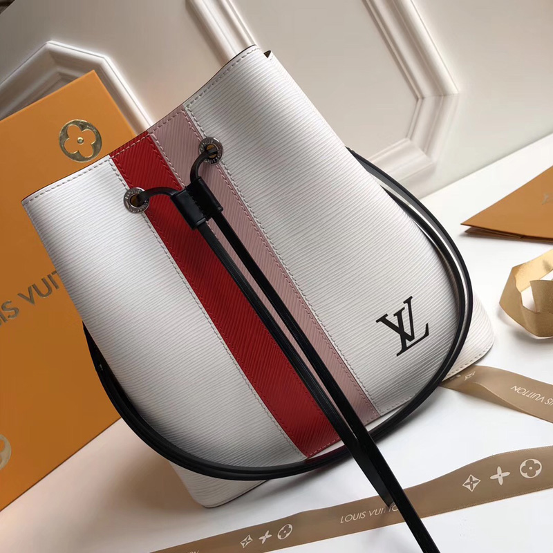 M52163 LV NeoNoe 手袋 LV女包 LV水桶包 LV Epi皮革雙色條紋水桶包 白色