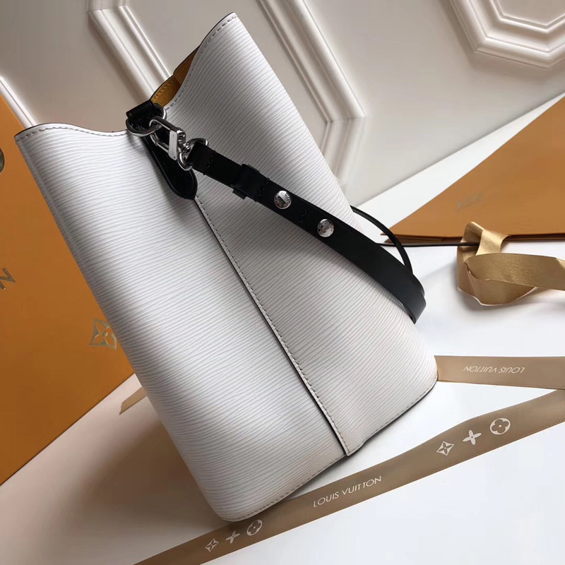 M52163 LV NeoNoe 手袋 LV女包 LV水桶包 LV Epi皮革雙色條紋水桶包 白色