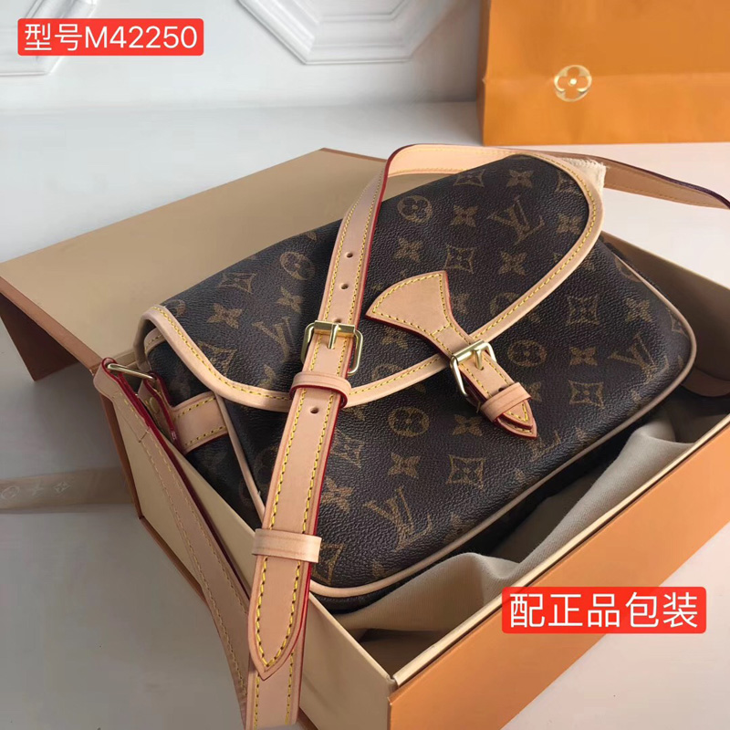 M42250 LV Monogram Sologne經典老花搭扣翻蓋斜挎 LV馬鞍包 LV斜挎包