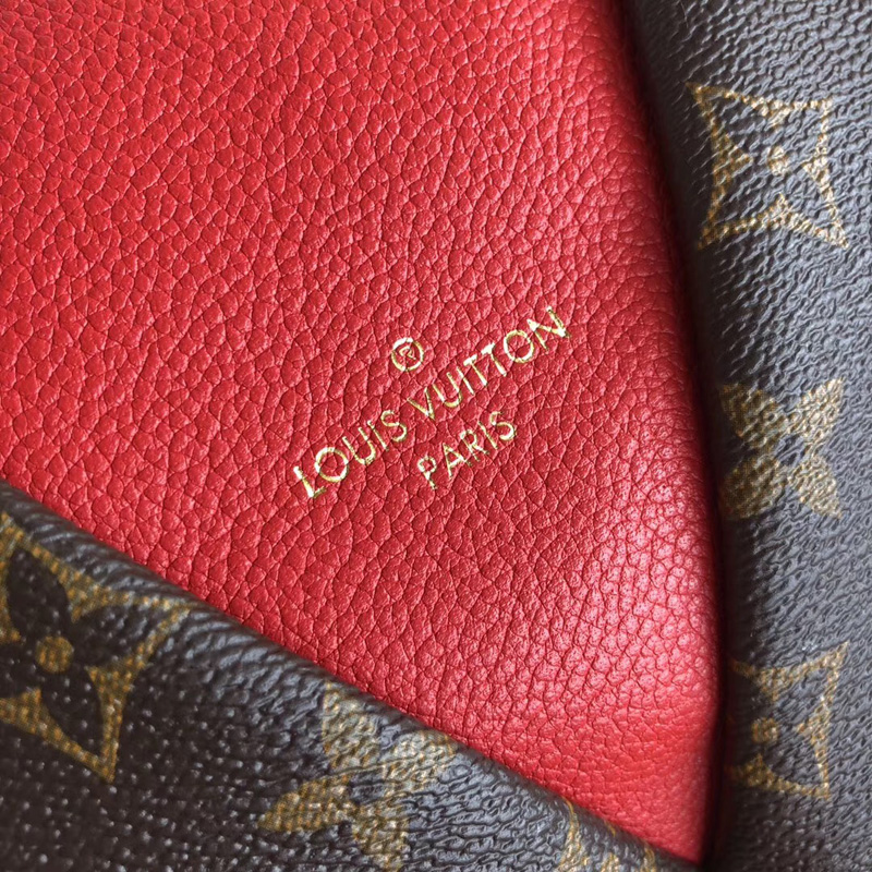 M43966 LV V Tote BB 手袋 LV Monogram帆布老花女包 LV女包 櫻桃紅