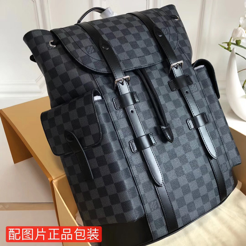 N41379 LV Christopher 小號雙肩包 LV男士背包 LV雙肩包 LV背包 黑格