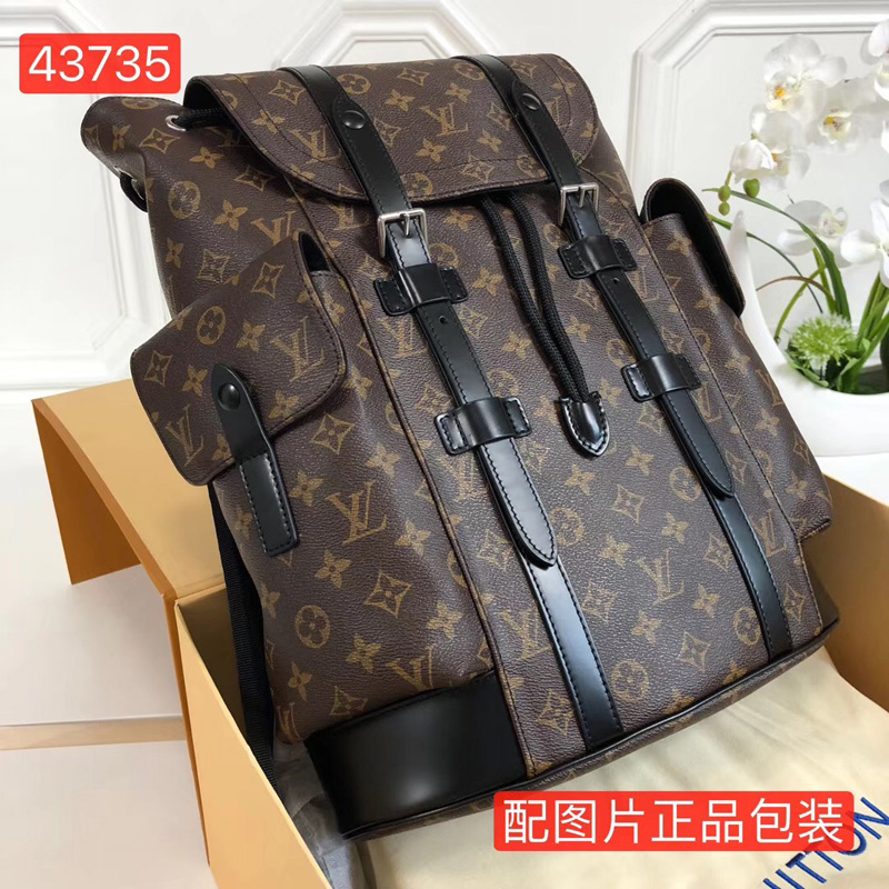 M43735 LV Christopher 小號雙肩包 LV男士背包 LV雙肩包 LV背包 老花