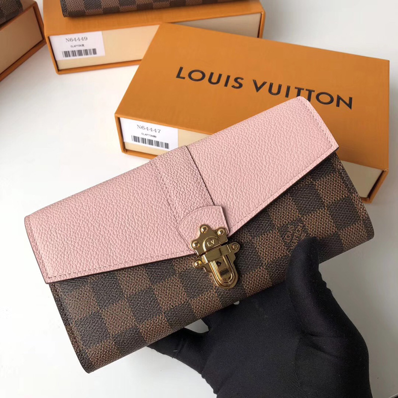 N64447 LV CLAPTON錢夾 LV女士錢包 LV搭扣長款錢夾 LV長款錢包