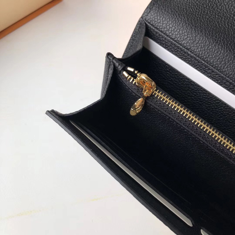 N64449 LV CLAPTON錢夾 LV女士錢包 LV搭扣長款錢夾 LV長款錢包 黑色