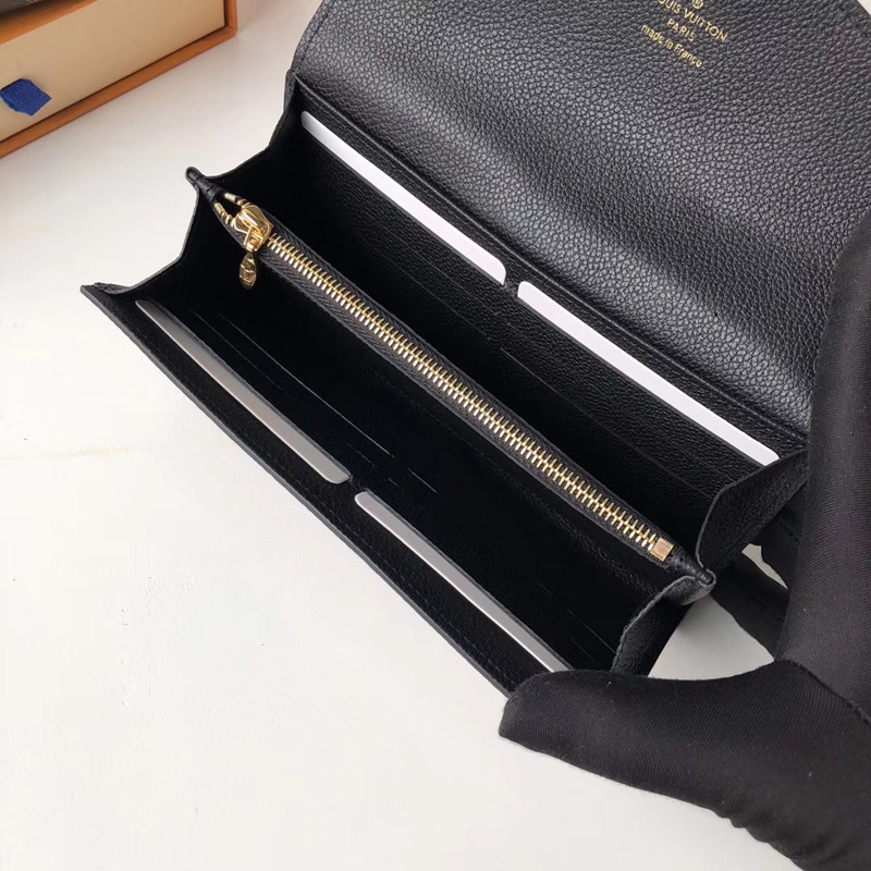 N64449 LV CLAPTON錢夾 LV女士錢包 LV搭扣長款錢夾 LV長款錢包 黑色