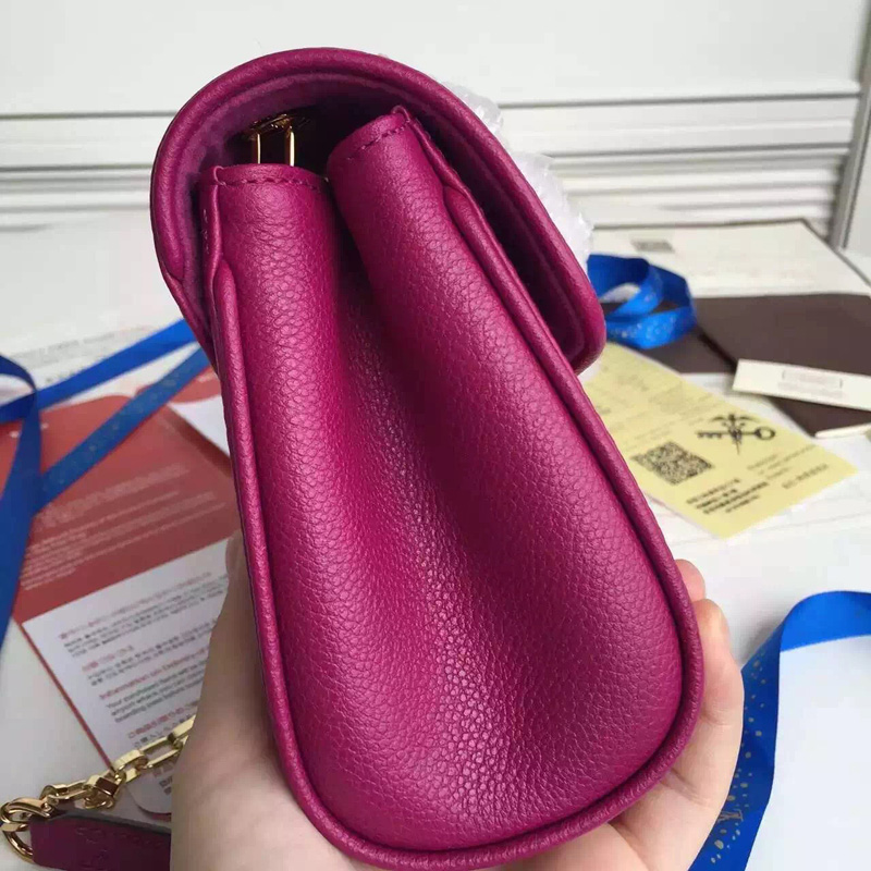 M94555 LV SAINT-GERMAIN BB手袋 LV女包 LV全皮壓花鏈條包 玫紅