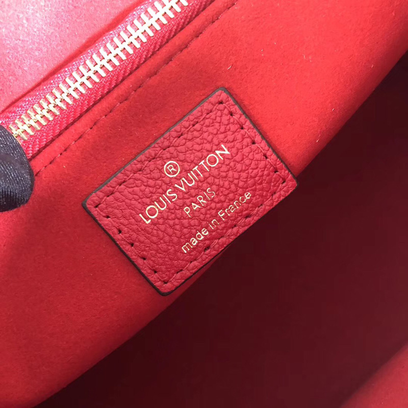 M43936 LV Vavin 小號手袋 LV女包 LV牛皮壓花女包 LV鎖扣包 LV鏈條包 紅色