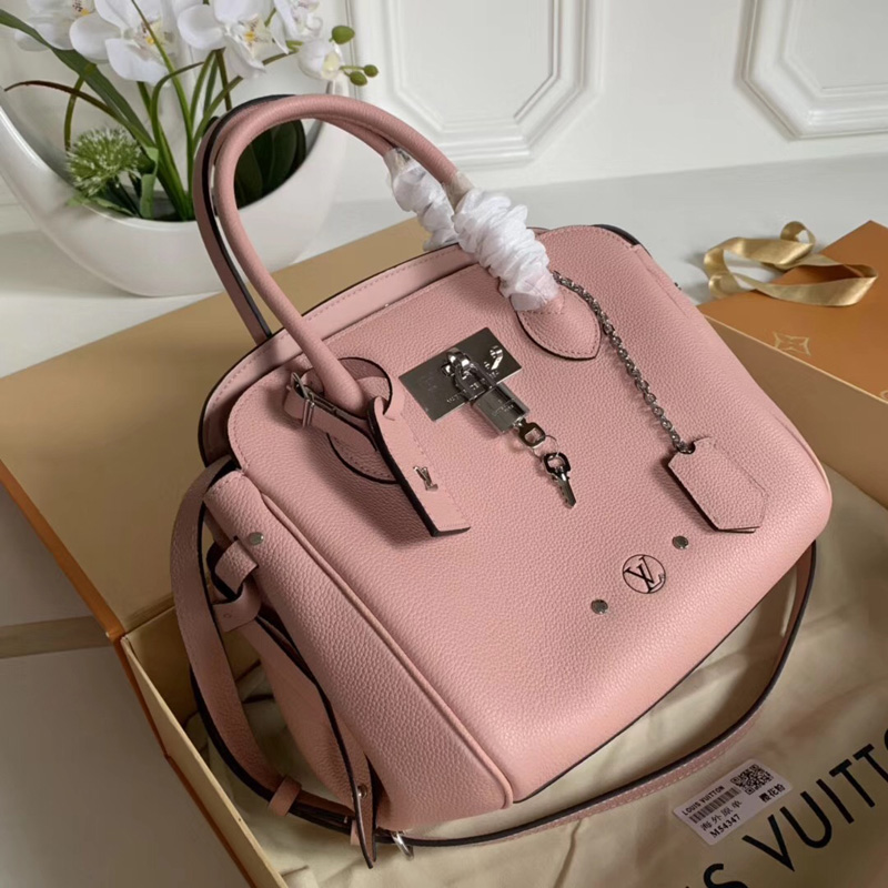 M54347 LV MILLA 小號手袋 Veau Nuage小牛皮女包 LV單肩手提包 粉色