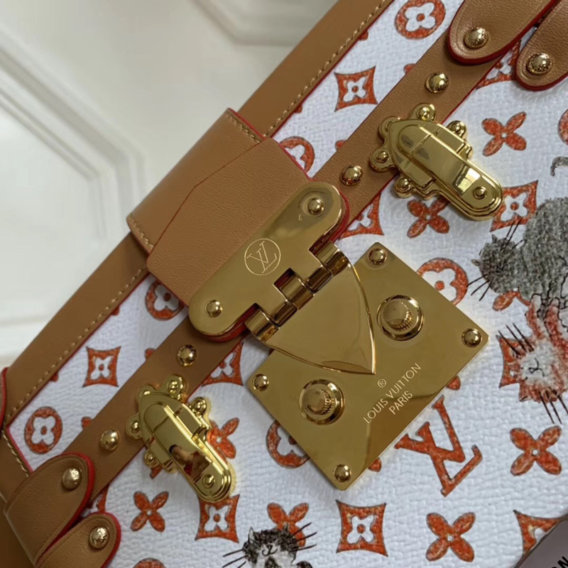 M44461 LV PETITE MALLE 手袋 (北京SKP限定款) LV2019貓犬圖案新款女包 LV盒子包