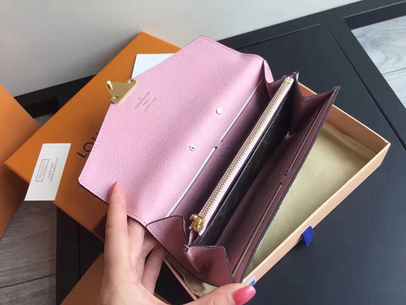 M61279 LV PALLAS 錢夾 LV拼色信封錢包 LV女士錢包 粉色