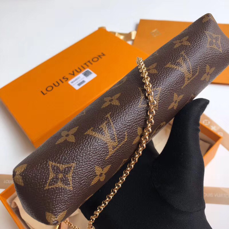 M44037 LV Pallas Cluth 手袋 LV Monogram帆布女包 LV鏈條包 LV單肩斜挎包 粉色