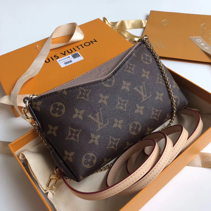 M41638 LV Pallas Cluth 手袋 LV Monogram帆布女包 LV鏈條包 黑色