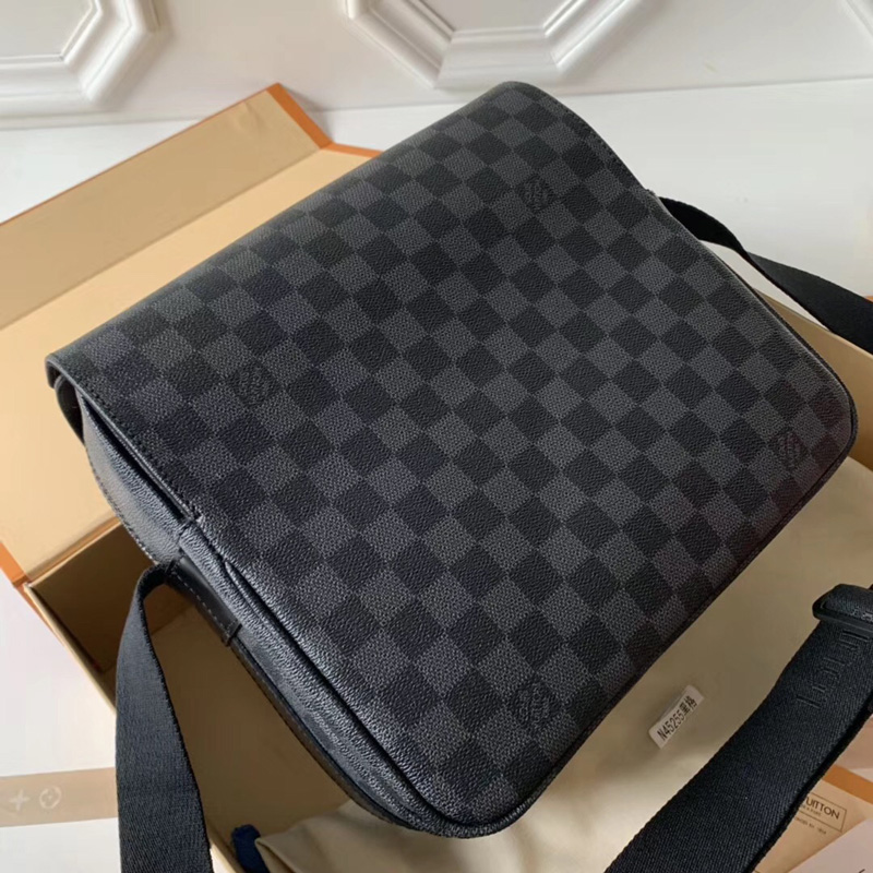 N45255 LV Naviglio郵差包 Damier Graphite帆布 LV男包 LV男士斜挎單肩包