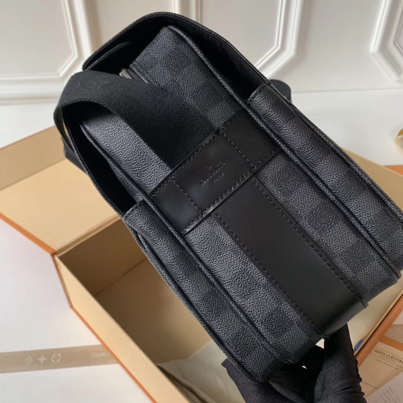 N45255 LV Naviglio郵差包 Damier Graphite帆布 LV男包 LV男士斜挎單肩包