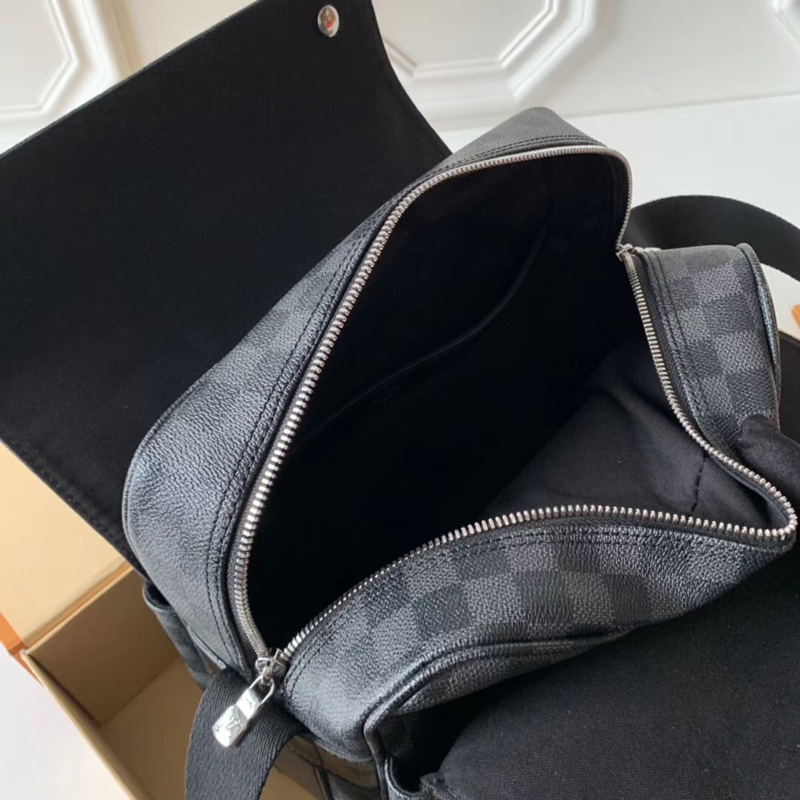 N45255 LV Naviglio郵差包 Damier Graphite帆布 LV男包 LV男士斜挎單肩包
