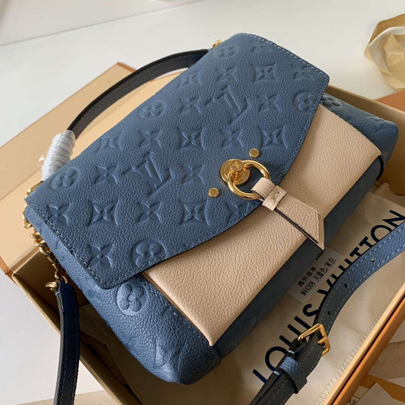 M44308 LV BLANCHE BB 手袋 壓紋Monogram Empreinte皮革 LV女包 牛仔藍