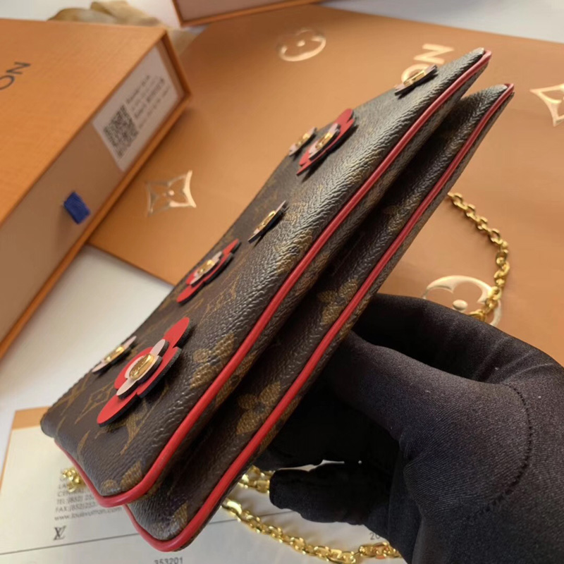 M63905 LV POCHETTE DOUBLE ZIP 鏈條錢夾 LV Blooming Flowers 系列 雙拉鏈袋女包