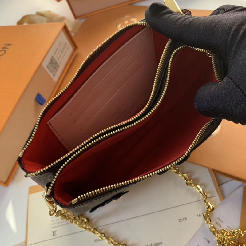 M63905 LV POCHETTE DOUBLE ZIP 鏈條錢夾 LV Blooming Flowers 系列 雙拉鏈袋女包