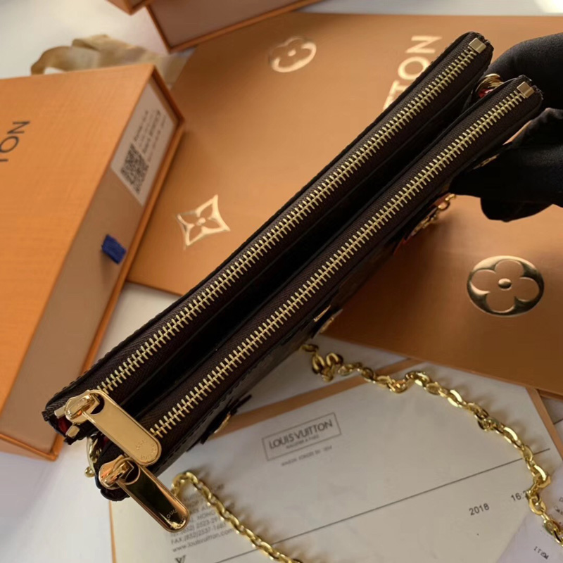 M63905 LV POCHETTE DOUBLE ZIP 鏈條錢夾 LV Blooming Flowers 系列 雙拉鏈袋女包