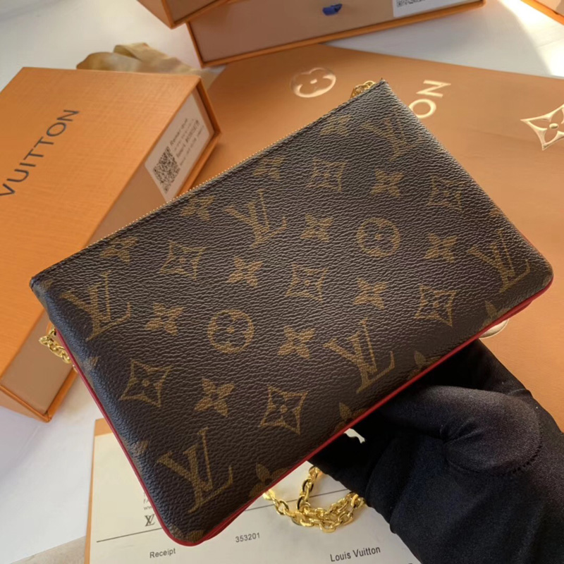 M63905 LV POCHETTE DOUBLE ZIP 鏈條錢夾 LV Blooming Flowers 系列 雙拉鏈袋女包