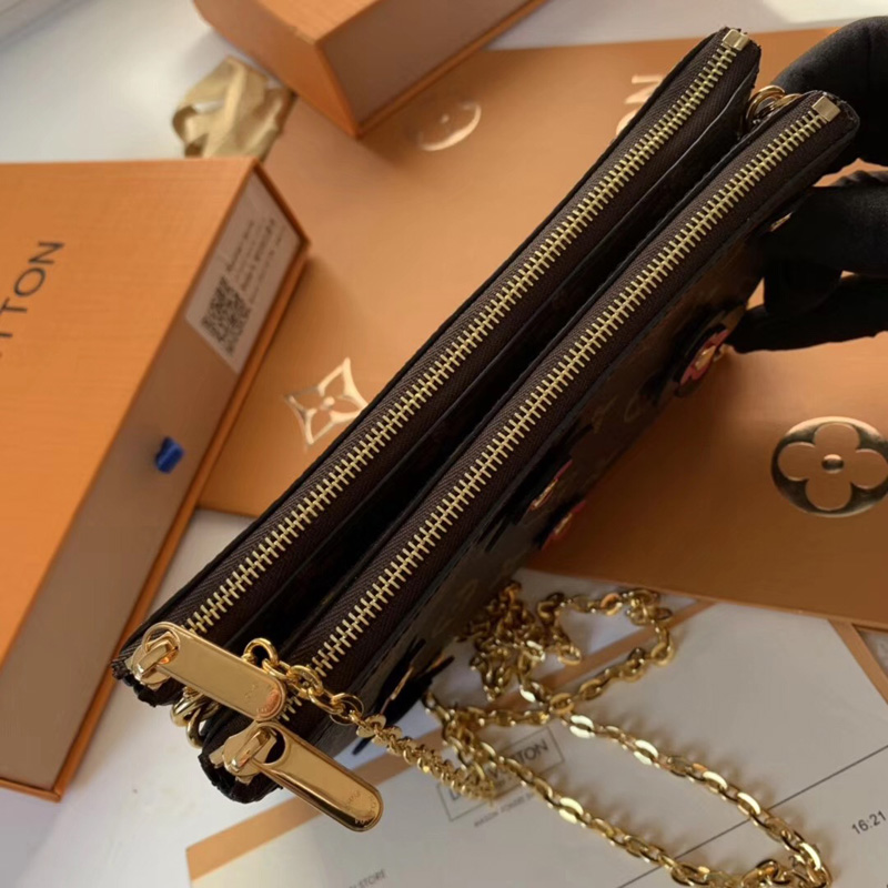 M63905 LV POCHETTE DOUBLE ZIP 鏈條錢夾 LV Blooming Flowers 系列 雙拉鏈袋女包
