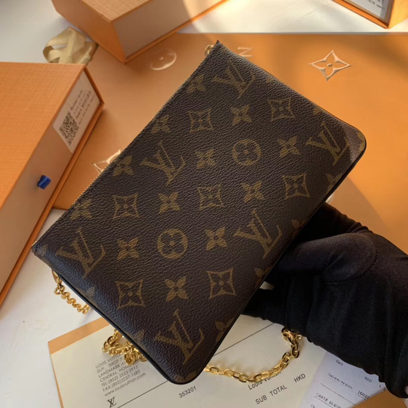 M63905 LV POCHETTE DOUBLE ZIP 鏈條錢夾 LV Blooming Flowers 系列 雙拉鏈袋女包